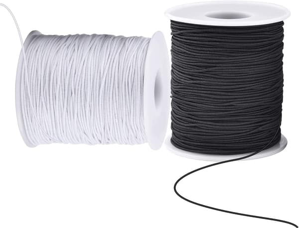 Elastisk tråd til armbånd, 2 ruller 1mm 100m Robust armbåndstråd, strækbar elastisk tråd til smykkefremstilling, halskæder, perler