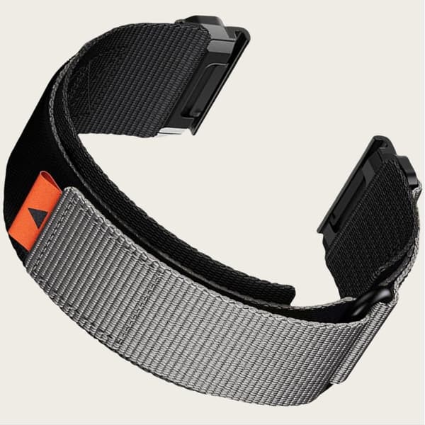 26 mm nylon urrem til Garmin Fenix 8/7X Pro/5X/6X Grå Grey