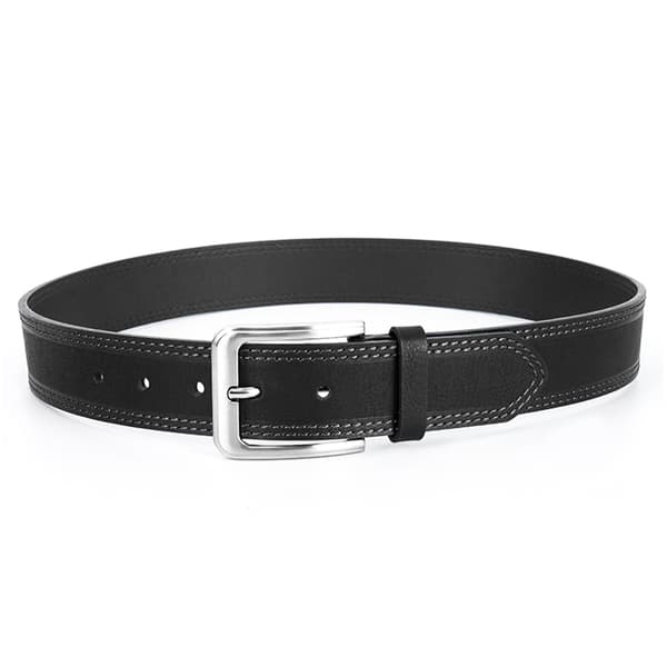 Stilfuldt læderbælte - 120 cm sort 171 Black