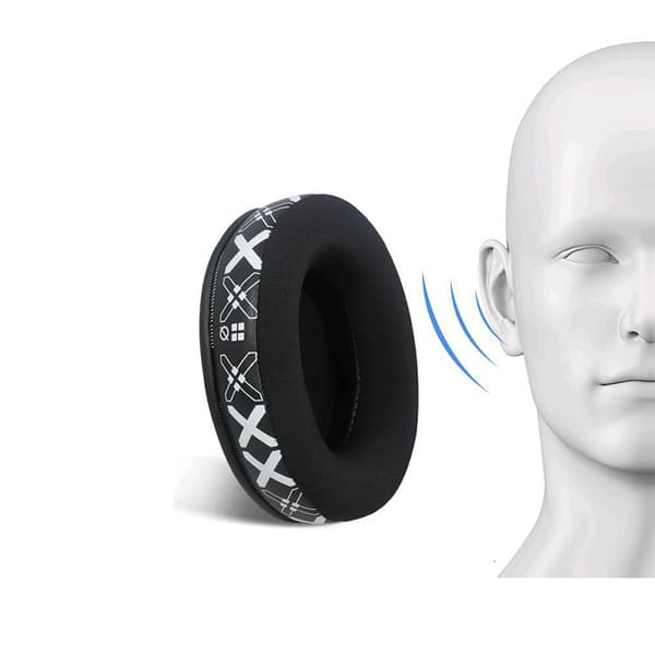 Erstatningsørekopper til HyperX Cloud 2 - Åndbare is-silke ørekopper (hvidt print) 30