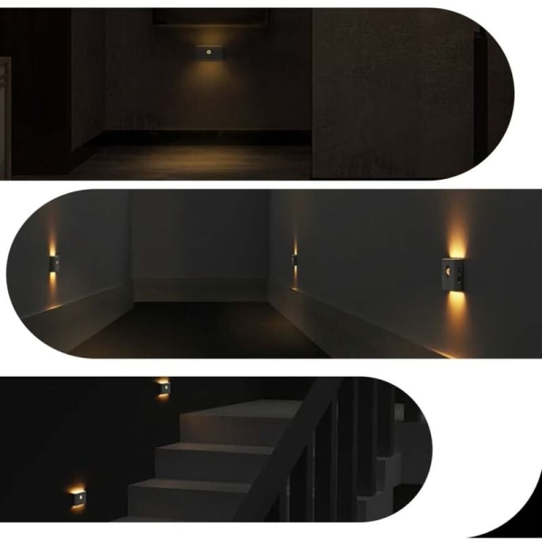 LED-nattlampa med automatisk skymningssensor, justerbar ljusstyrka, varmvit belysning för hall, sovrum, barnrum, kök, trappa.