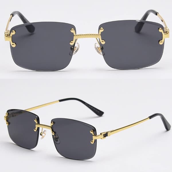 Rammeløse solbriller Firkantede Gradient Rammeløse Briller Retro Briller - Sort{f3} black