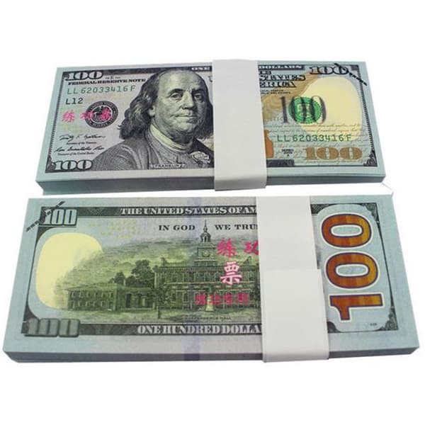 Leksakspengar - 100 amerikanska dollar (100 sedlar) Grey gray