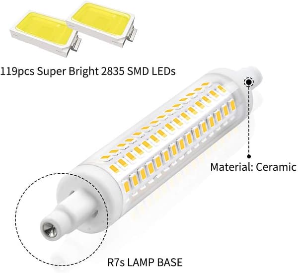 118 mm 10 W LED reflektorstangpære ikke-dimbar