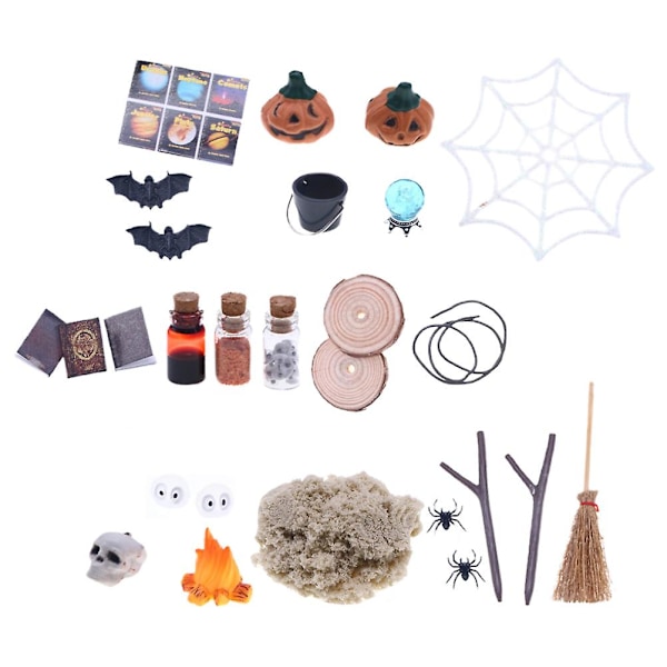 26 kpl Halloween-miniatyyrit Mini-koristeet Miniatyyri Halloween-kylä Tarvikkeet Sekoitettu väri 10x2c Assorted Color Assorted Color 10x2cm