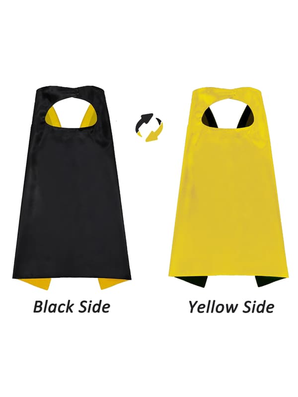 Superheltkapper og masker for barn, rollespill, festkostyme, Halloween-utkledning, gutter og jenter Black One-size
