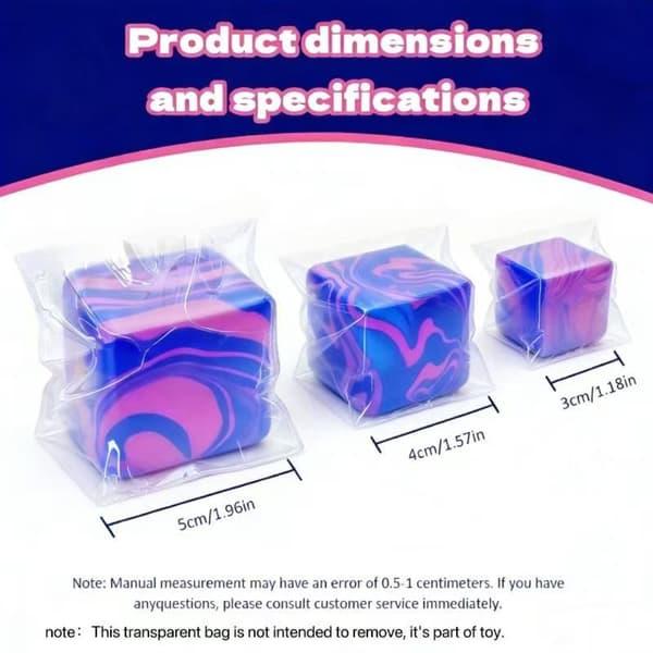 Isbit Squishy Legetøj – Gennemsigtig Sensorisk Stressbold til Børn Small - 3cm Purple-purple