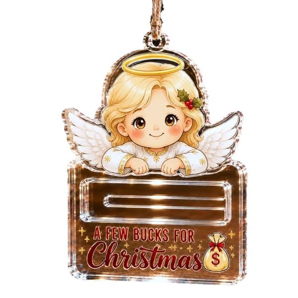 Akryl Kontantpresenthållare Prydnad, Julpengahållare för Presentgivning Gingerbread 10*15.5cm