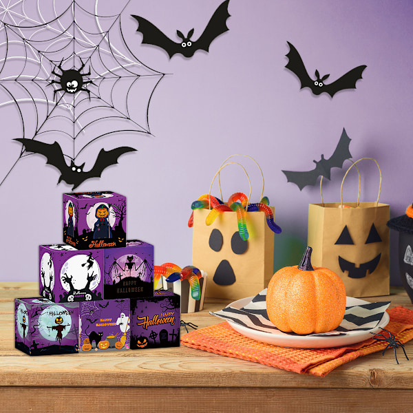 12 stk Halloween Dekoration Rekvisit Godis Snacks Emballage Tredimensionel Papirboks