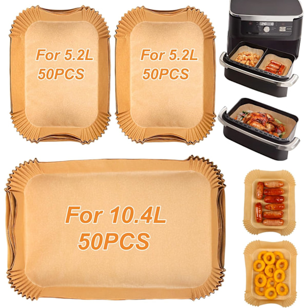 Leivinpaperi Ninja Air Fryer 10.4L:lle, 150 kpl Air Fryer -tarvikkeita Ninja 10.4L AF500EU AF500EUCP:lle, Paperi Ninja Foodi Flex 10.4l:lle
