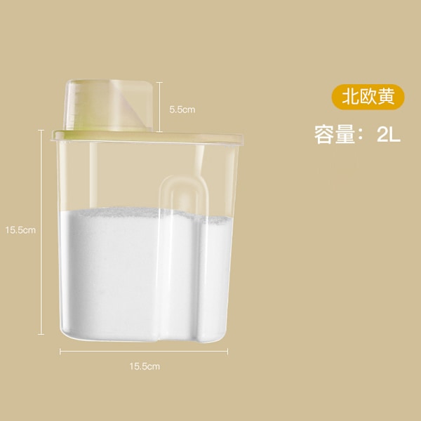 Oppbevaringsboks for vaskemiddel med lokk, plastkrukke, kreativ beholder for husholdningen, spesialboks for vaskemiddel, oppbevaringsbøtte Nordic Blue 2.5L 1