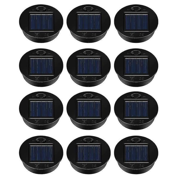 12-pakning reservedeler til solcellebelysning, reservedeler til solcellebelysning, vanntette LED-solcellepaneler