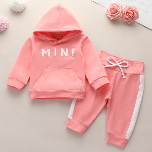 Baby Barn Flicka Långärmad Pullover Toppar Set Casual Outfits Rosa Pink 12-18M