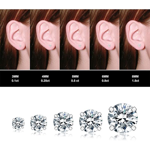 Cubic Zirconia Hypoallergena øreringe til kvinder mænd piger statement brusk mode kirurgisk stål helix øreringe 5 par