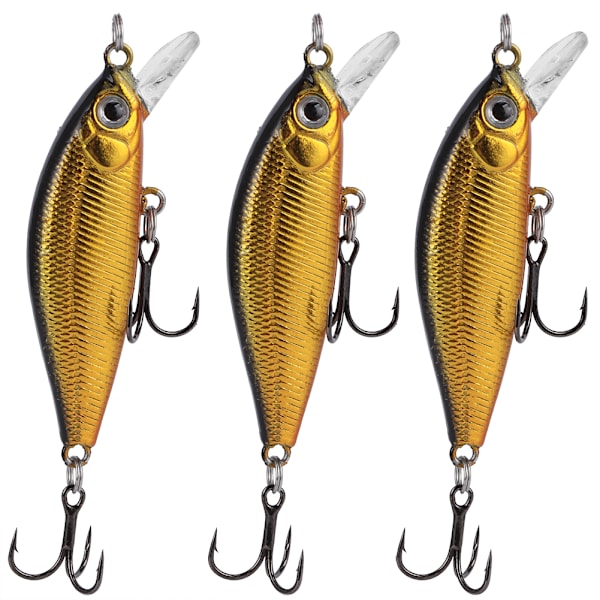 3 stk Dobbel Krok Synkende Tunge Agnfisk Minnow Kunstig Livaktig Agn Fiskeredskap 6#