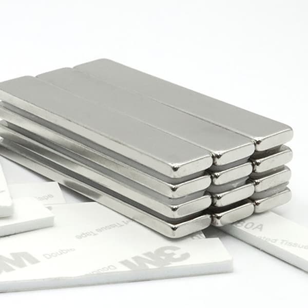 6 st starka rektangulära neodymmagneter, 60×10×3 mm självhäftande magnetremsor, kraftiga monteringsmagneter Silver