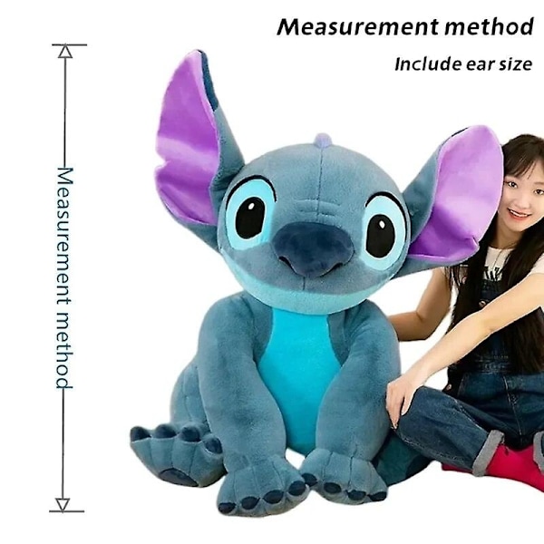 Stor Lilo og Stitch Plysj Lekefigur Tegneserie Kawaii Dyrpar Sovende Pute Mykt Materiale Leke Barn Gave Stitch-WELLNGS Stitch Stitch Stitch 80 cm