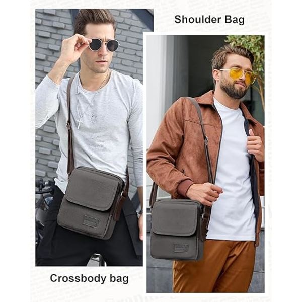 Liten Crossbody Väska för Män, Canvas Messenger Axelväskor Crossbody Satchel Väska Herr Sidoväskor Över Axelväska