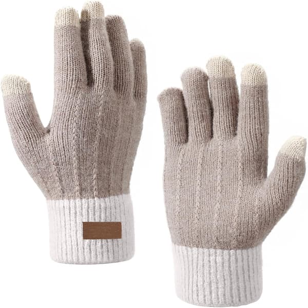 Alpaca Touchscreen Handsker til Kvinder, Efterår/Vinter, Khaki, Åben Finger Varm, Udendørs Cykel- og Skrivehandsker