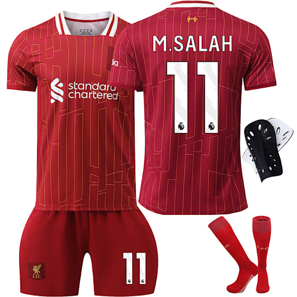 24-25 Liverpool tröja nr 11 Salah 9 Firmino 66 Arnold 10 McAllister fotbollströja nr 7 skyddsutrustning med strumpor No. 7 protective gear with socks XXL