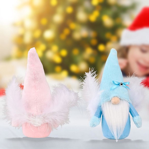 Jouluenkelin gnomisiivekäs gnomitomte Santa Staty Plysch Elf Toy SupplyBlue