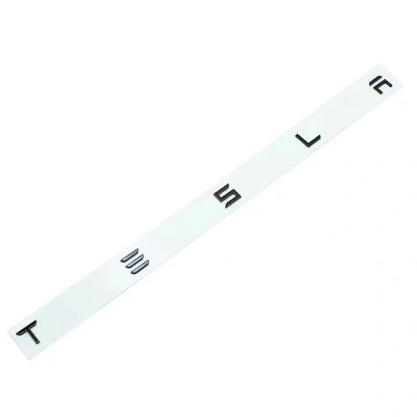 3D mat sort Tesla tekst bagklap emblem (blank sort) Glossy black