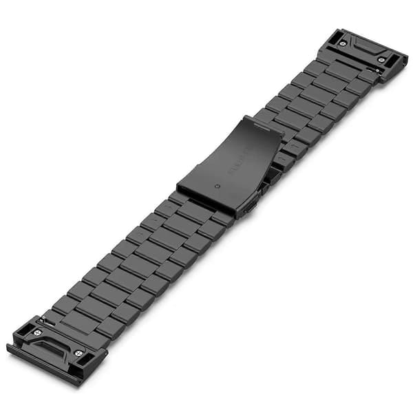 Til Garmin Fenix 7X/7X Pro/6X Quickfit 26mm Rustfrit Stålrem 3 Perler Urrem - Sort{F3}