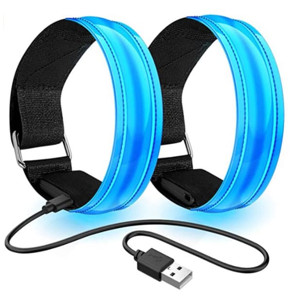 LED-armbånd til jogging, 2 lette reflekterende løkker