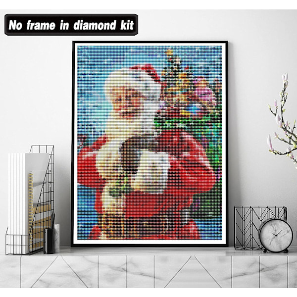 (1) 2 stk. DIY Diamantmaleri Julekit, 5D Jule Embr