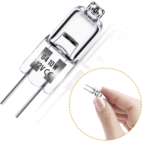 G4 halogenlamper 10W 12V - Varmhvid - 20 stk. 10W 10W 10W 20pcs