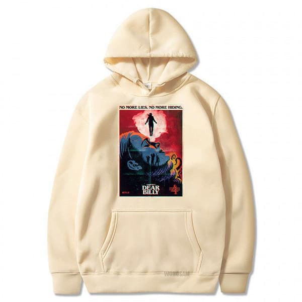 Stranger Things hættetrøje med tryk – varm fleece hættetrøje til efterår/vinter 31025-H01-FEN L