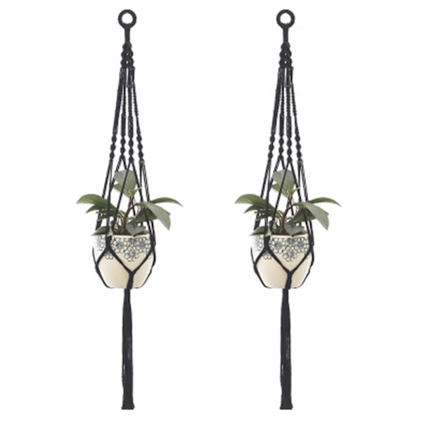 2 stk Macrame planteholder hengende planter kurv, stil 4