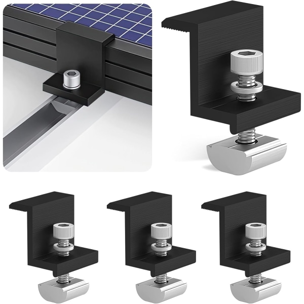 4 delar Solpanel Kantklämma 30mm Aluminium Solpanel Fixering Solpanel Klämma Solpanel Fäste för tak, husbilar, båtar