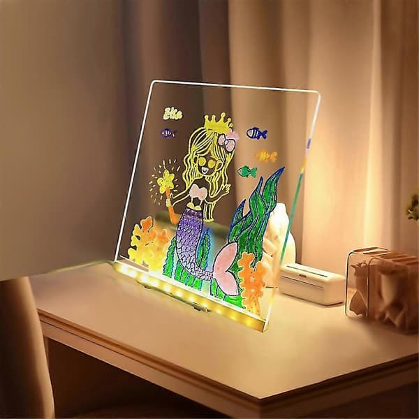 Til Led Lysende Tegnebræt Legetøj 20x20cm