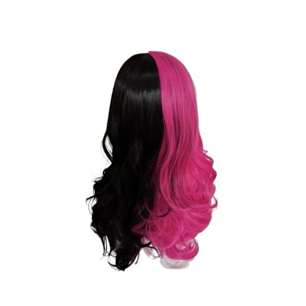 Draculaura Cosplay Kostyme med Parykk, Langt Svart og Rosa Varmebestandig Syntetisk Hår, Halloweenfest, Rollespill, Karnevalrekvisitter (FMY) A A One Size