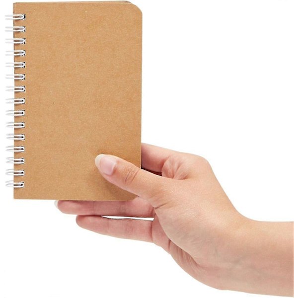 Mini Kraft Notatbøker, Ulinjert A6 Spiral 90-Ark Blank Dagbok (3,5x5,5 Tommer, 6-Pakning)