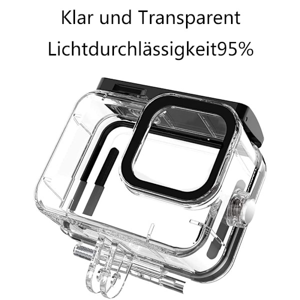 Vanntett beskyttelsesetui for GoPro 11/10/9 undervannshus med 3 filtre