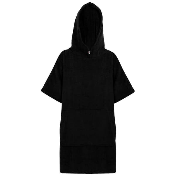 Badehåndkle med hette til barn, 100 % bomullsfrotté badekåpe for gutter og jenter 128 Black 2-5 Years