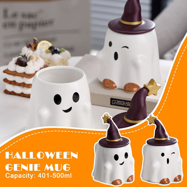 Halloween Spirit Krus Tegneserie Keramisk Kopp Spøkelseskopp GX wink elf 401-500ml