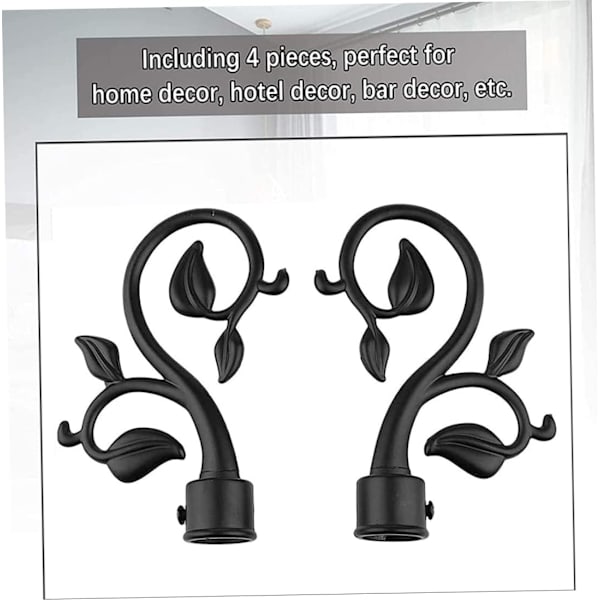 4 st gardin dekorativa 4 st gardin dekorativa stång/stångändknoppar ändar huvuden lock stång kit svart, gardinstång dekorationstillbehör, gardin(FQ)