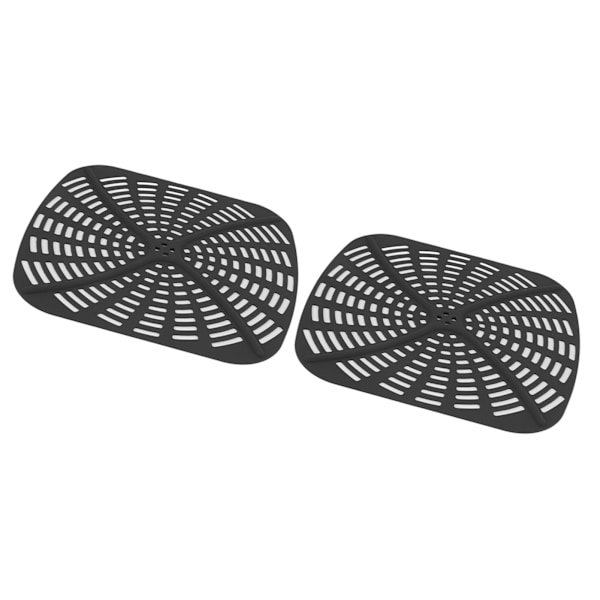 NYA 2-pack Återanvändbara Silikon Fryer Foder, Repskyddande Silikon Fodermatta för Ninja Foodi AG301 Fryer, Svart