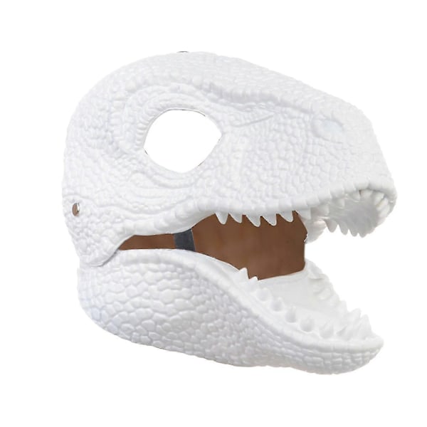 Ögonfångande dinosaurie-mask, Dino-mask med rörlig käke, Latex-huvudbonad med öppning och rörlig käke, Cosplay-festfödelsedag Halloween Jul