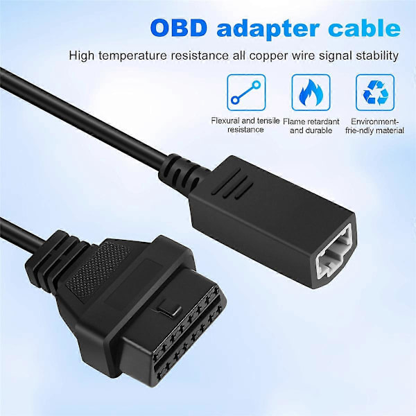 OBD2-kabel för Honda 3-Pin OBD1 Adapter OBD2 OBDII för Honda 3-Pin till 16-Pin Kontakt Kompatibel Dia
