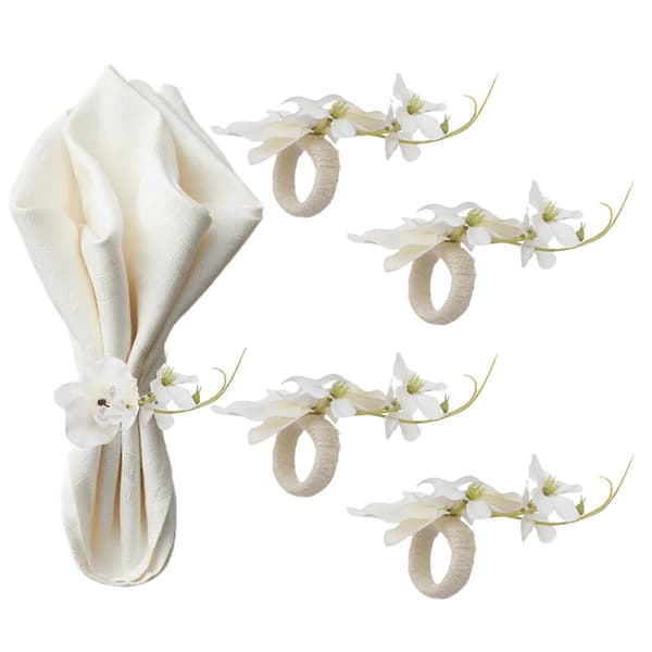 Sofistikeret blomsterservietring - Rosa orkidé