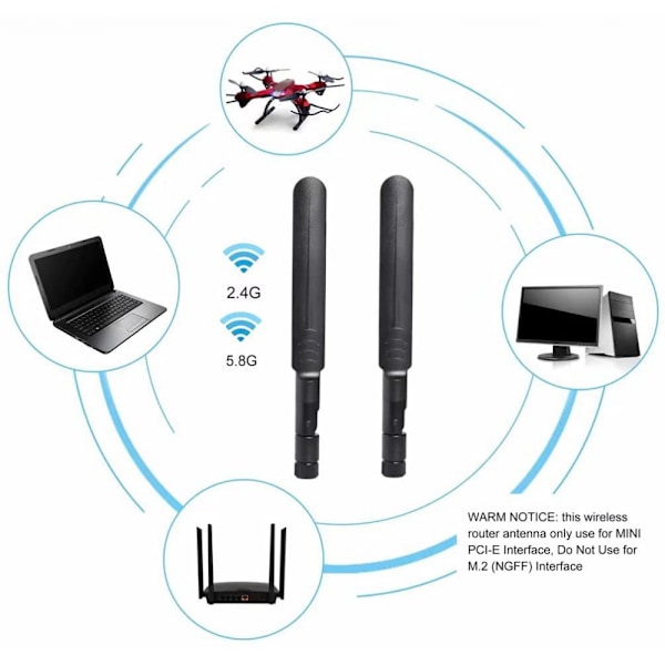 4G LTE 8i SMA Hanantenn (2-pack) Kompatibel med 4G LTE Trådlös CPE Router Hotspot Cellular Gateway Trail