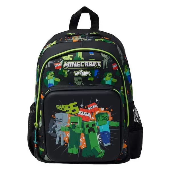 Minecraft Rygsæk Sæt, Skolerygsæk med Stor Kapacitet og Madpakke, Rejserygsæk Sæt til Studerende Medium backpack