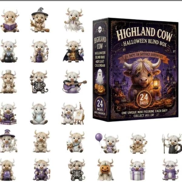 Halloween Spøkelse Adventskalender, Akryl 24-dagers Blindboks Nedtelling Dekor til Skrivebord og Gave 2 26*18*3