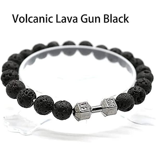 3 st Traintough hantelarmband, högkvalitativt pärlarmband för män vulkanisk lavasten hantelarmband presenter för män(FQ)