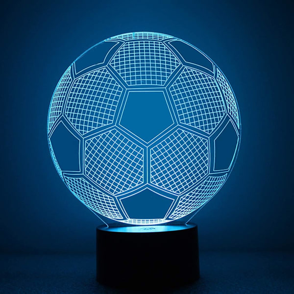 Cara 3D Illusion Fodboldlamper Lampe Fodbold Natlamper fo