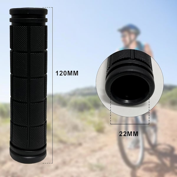 Sykkelstyre, for styre, ergonomisk gummisykkelstyre, 1 par, 120 mm, svart